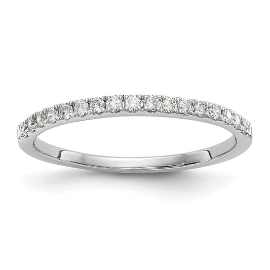 0.17ct. CZ Solid Real 14K White Gold Round Wedding Wedding Band Ring