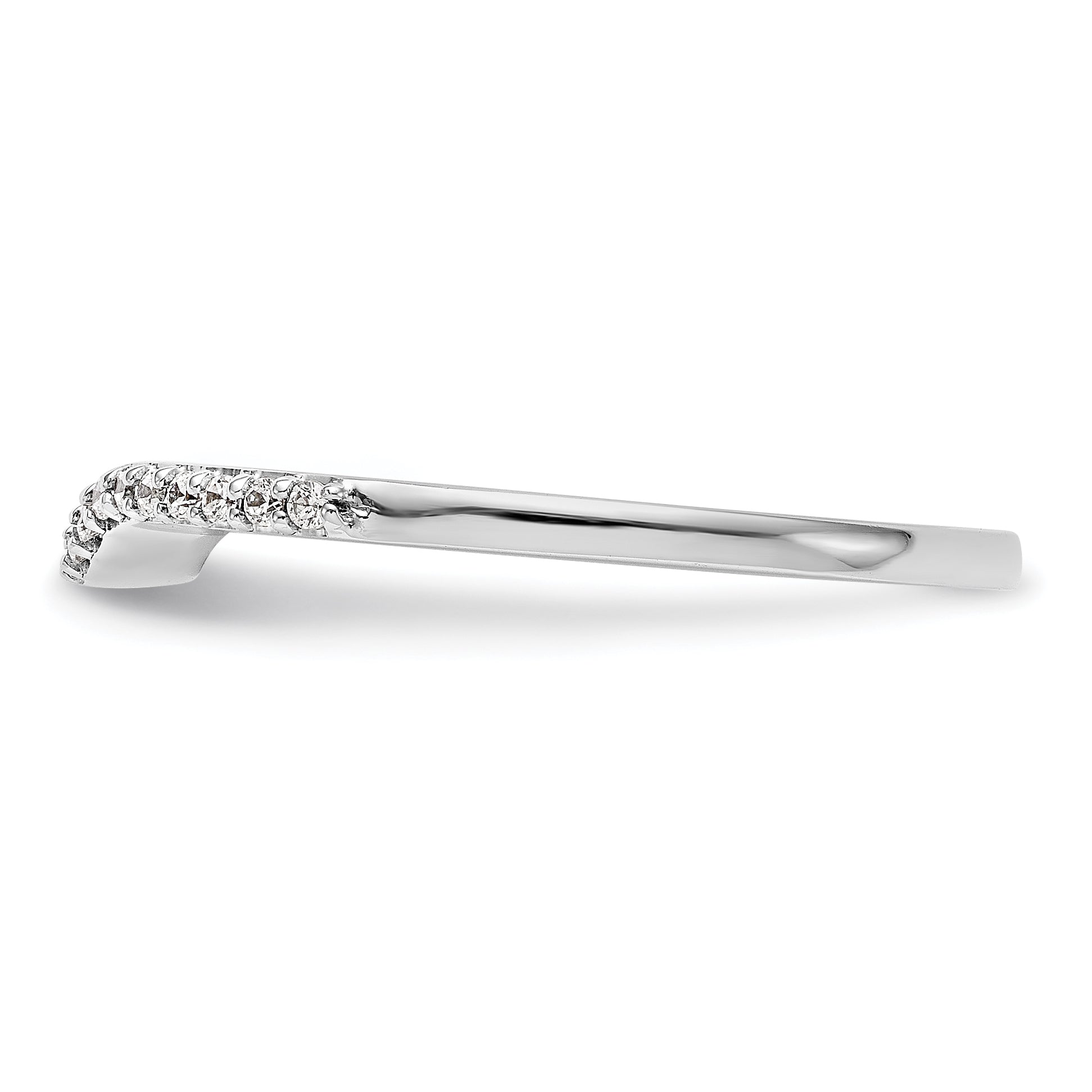0.12ct. CZ Solid Real 14k White Gold Wedding Wedding Band Ring