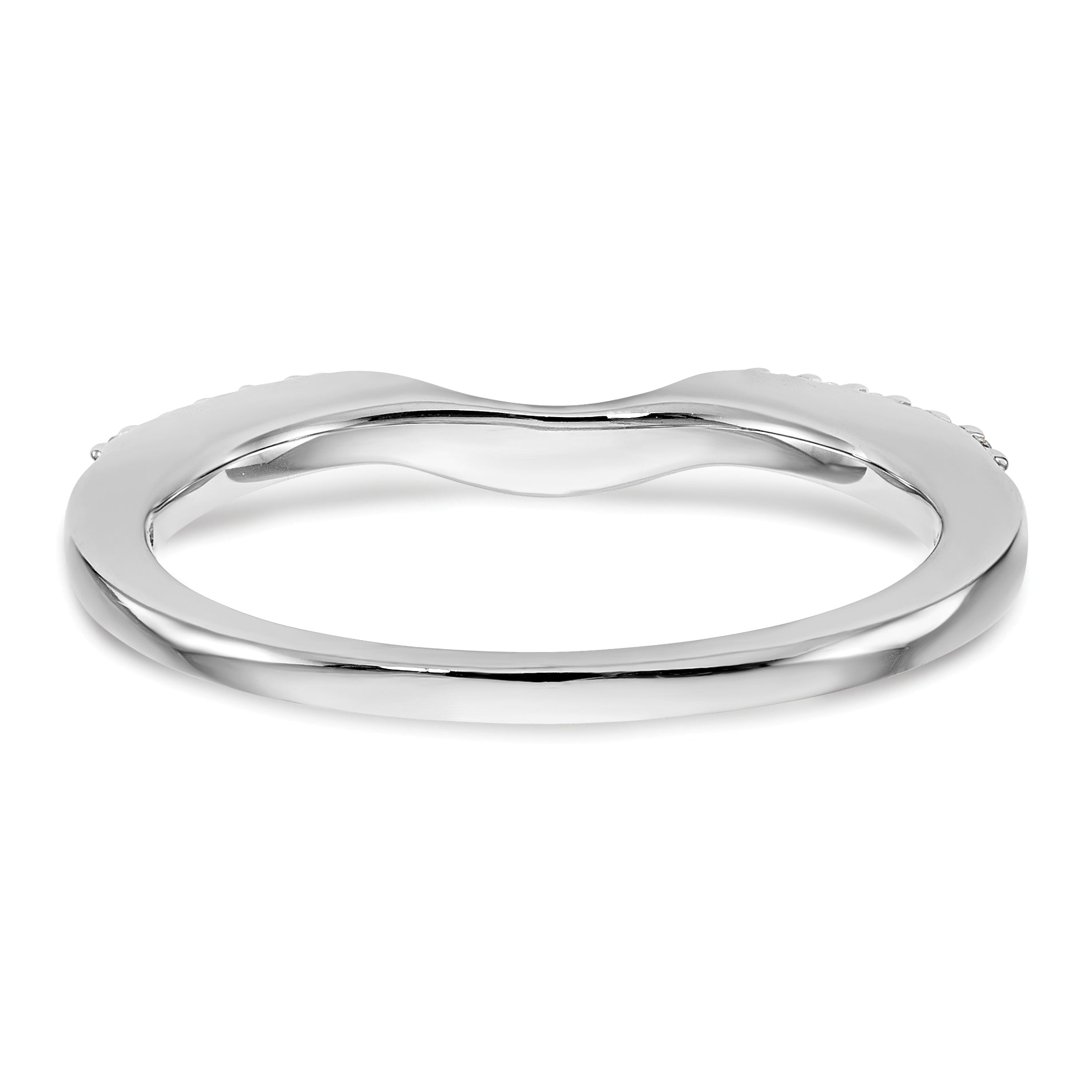 0.12ct. CZ Solid Real 14k White Gold Wedding Wedding Band Ring