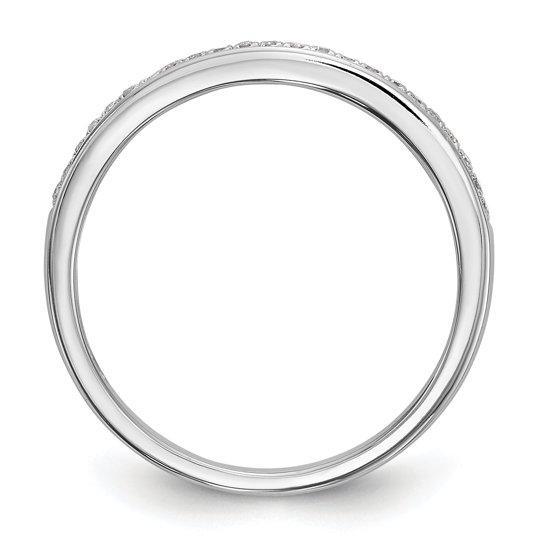 0.07ct. CZ Solid Real 14k White Gold Wedding Wedding Band Ring