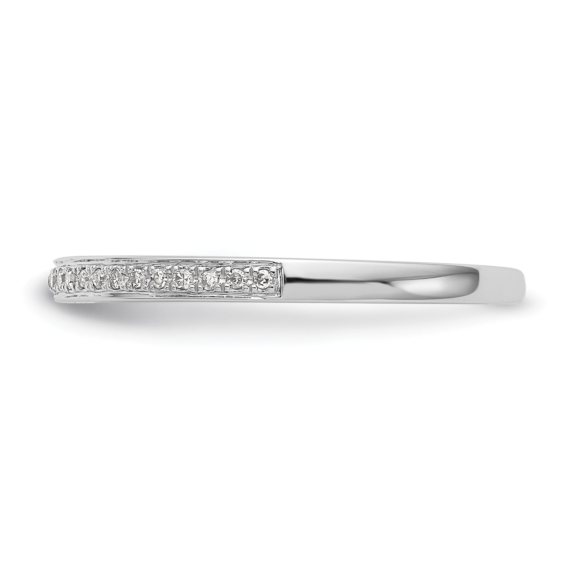 0.07ct. CZ Solid Real 14k White Gold Wedding Wedding Band Ring