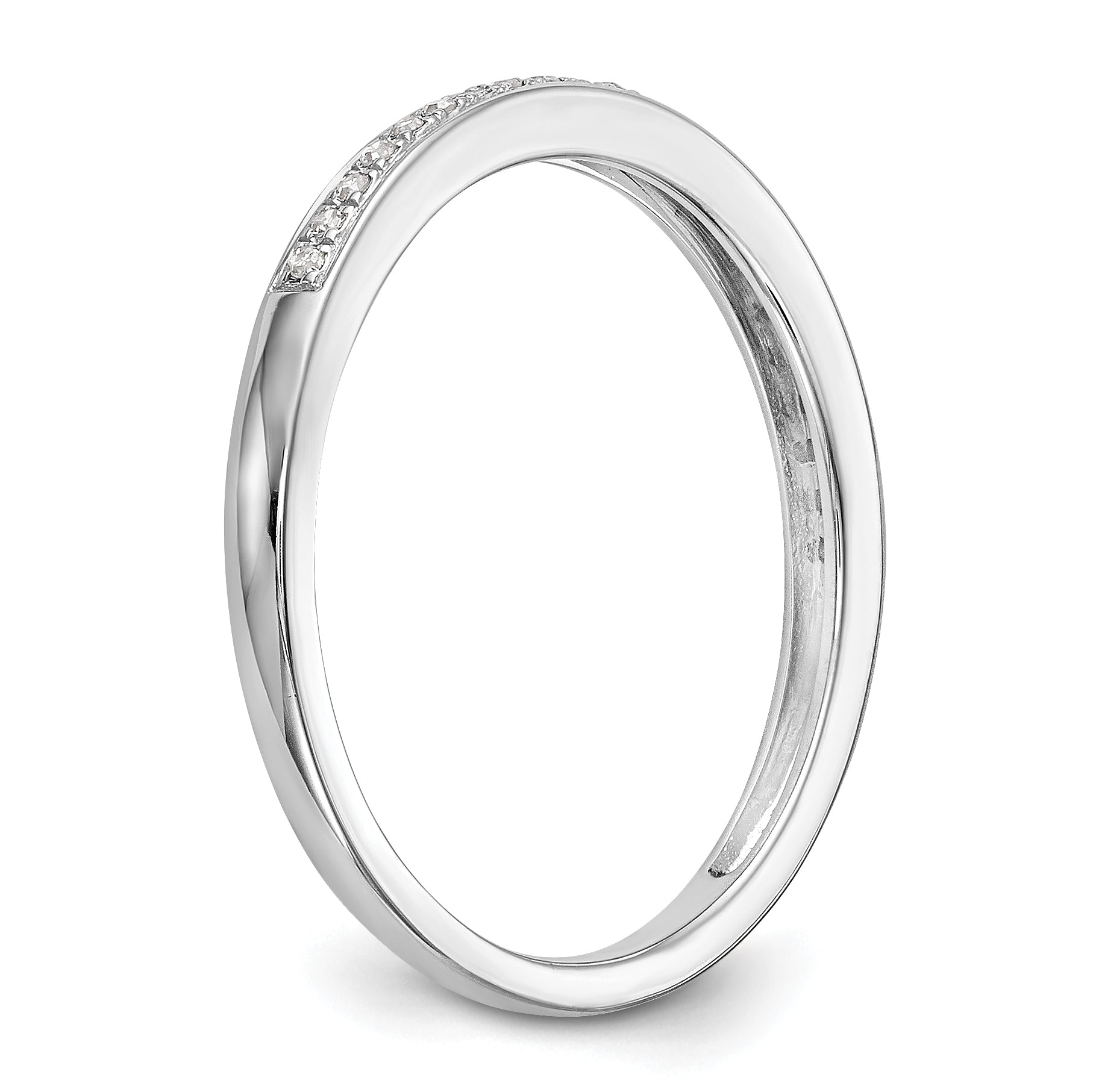0.07ct. CZ Solid Real 14k White Gold Wedding Wedding Band Ring