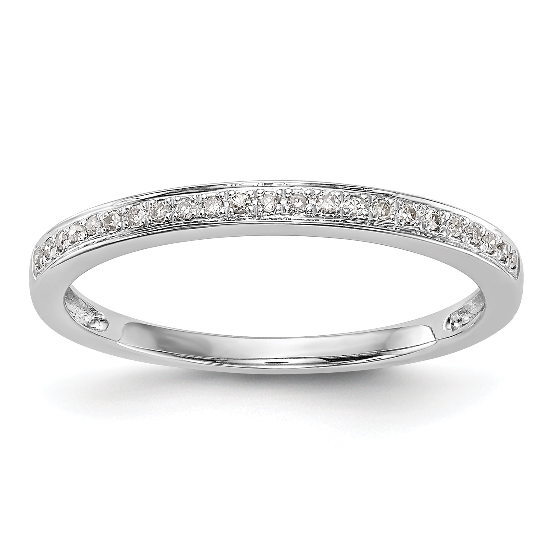 0.07ct. CZ Solid Real 14k White Gold Wedding Wedding Band Ring