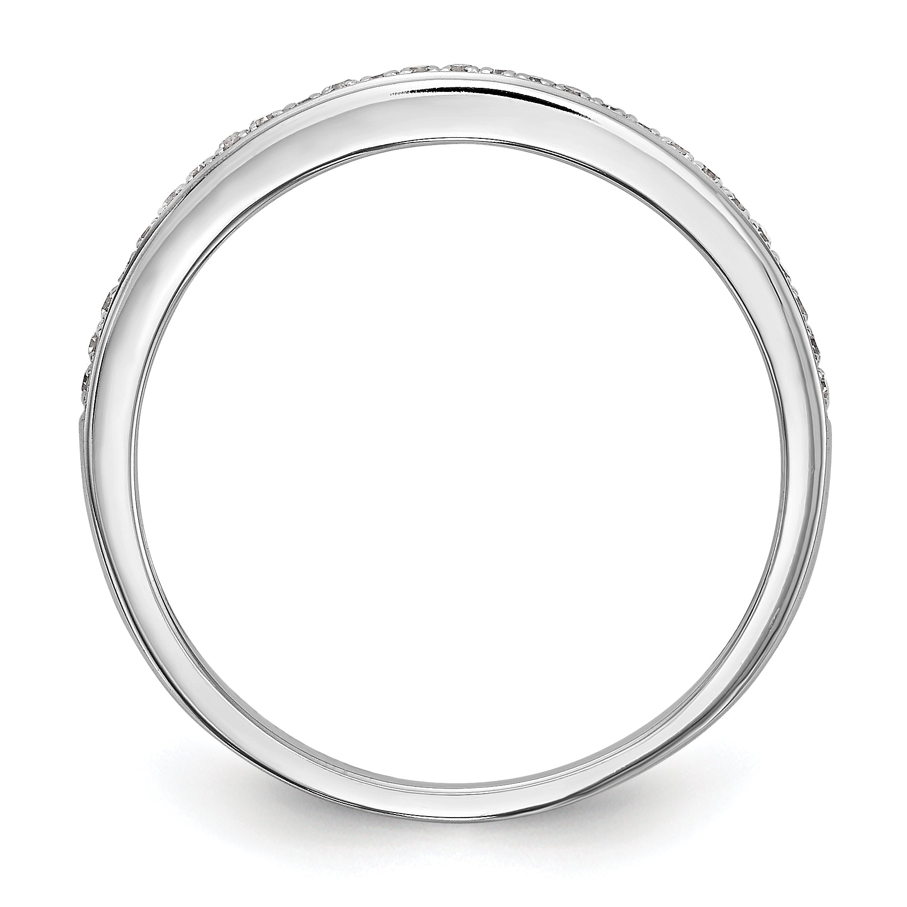 0.08ct. CZ Solid Real 14k White Gold Wedding Wedding Band Ring