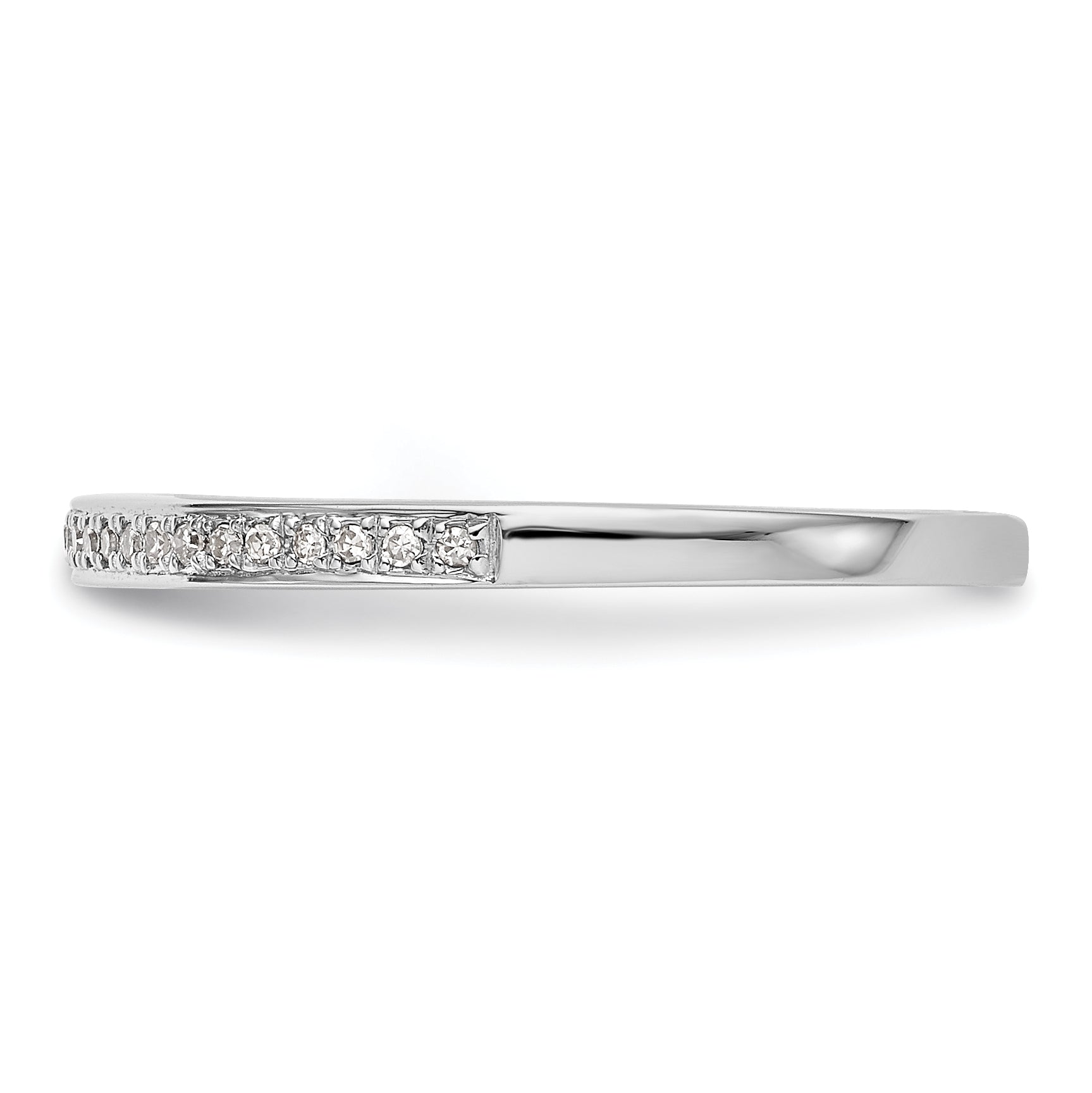 0.08ct. CZ Solid Real 14k White Gold Wedding Wedding Band Ring