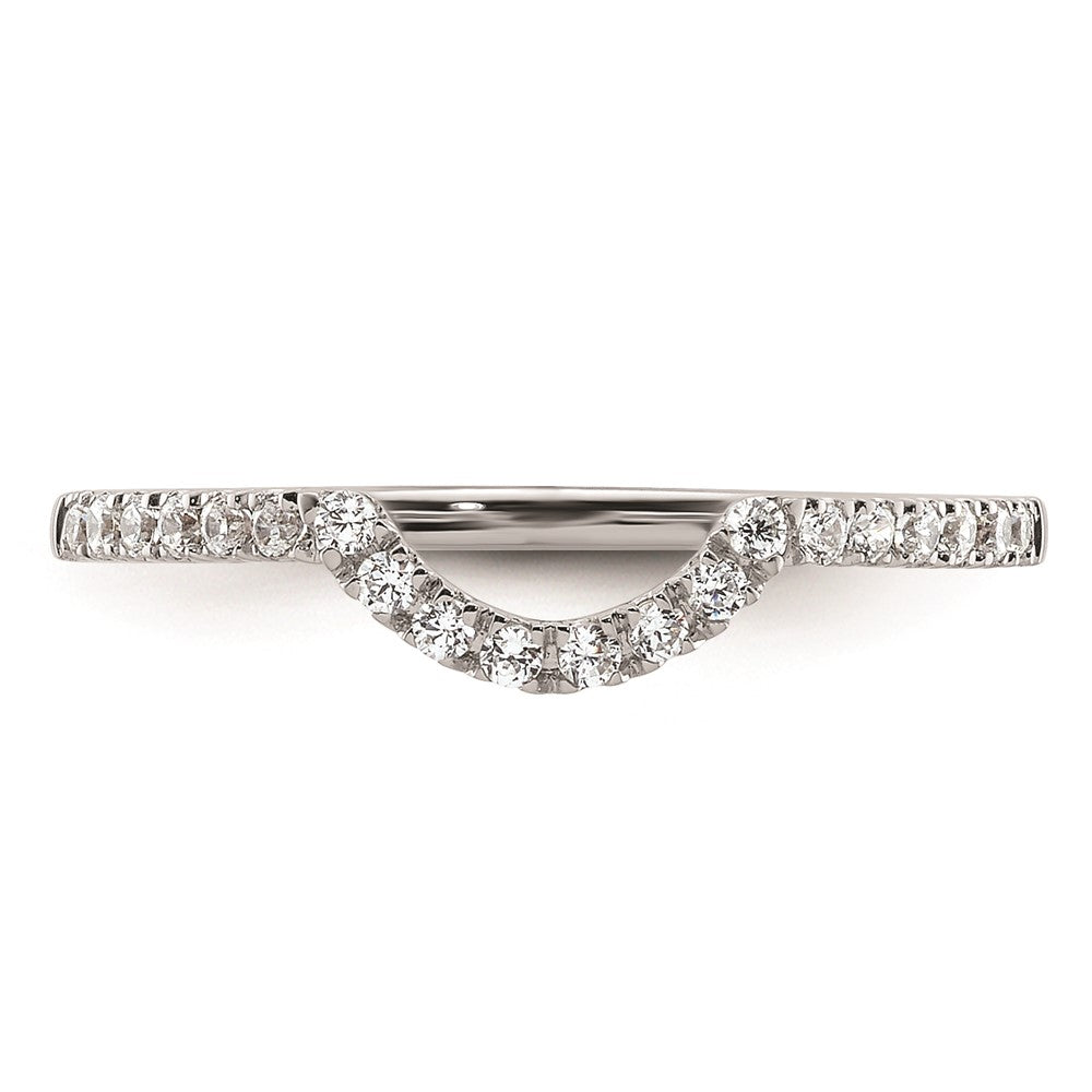 14k White Gold Real Diamond Contour Wedding Band