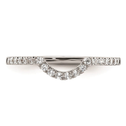 14k White Gold Real Diamond Contour Wedding Band