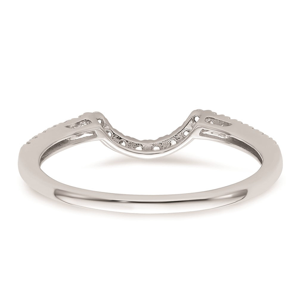 14k White Gold Real Diamond Contour Wedding Band