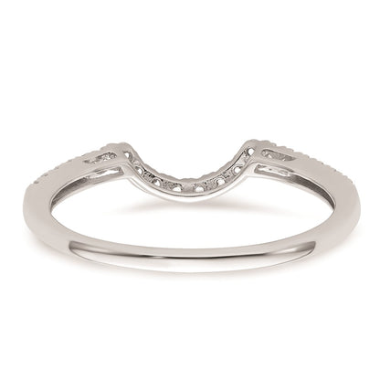 14k White Gold Real Diamond Contour Wedding Band