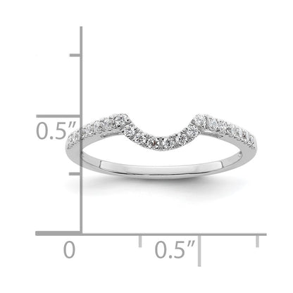 14k White Gold Real Diamond Contour Wedding Band
