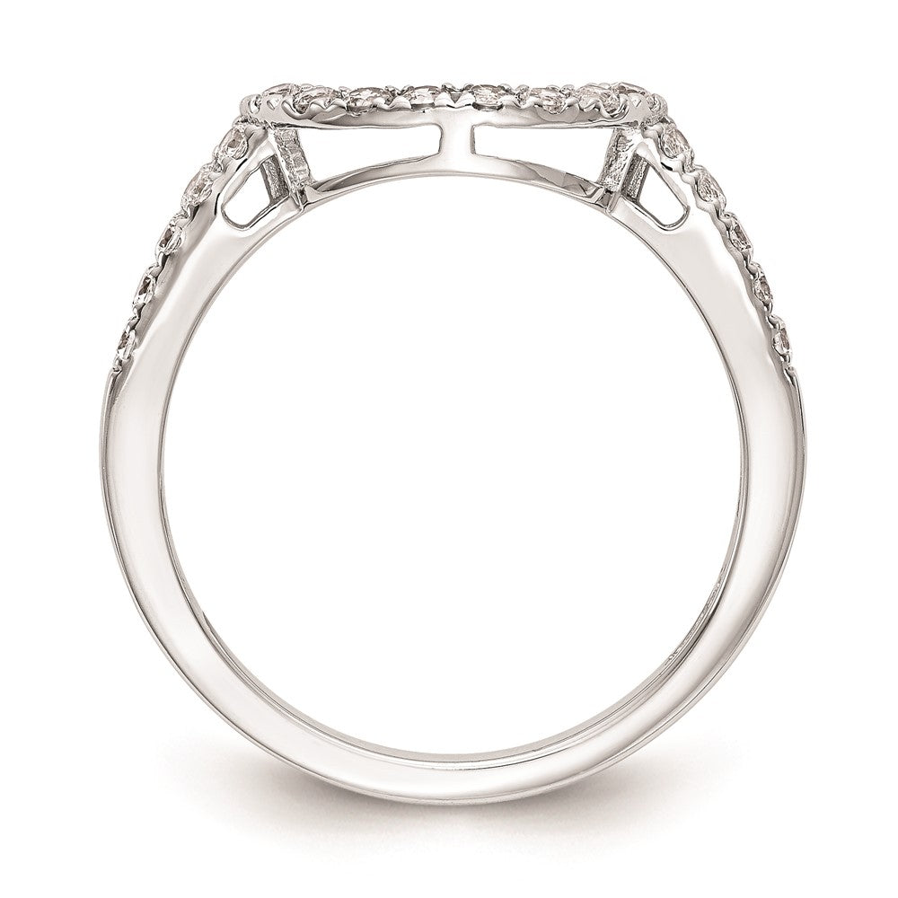 14k White Gold Real Diamond Contour Wedding Band