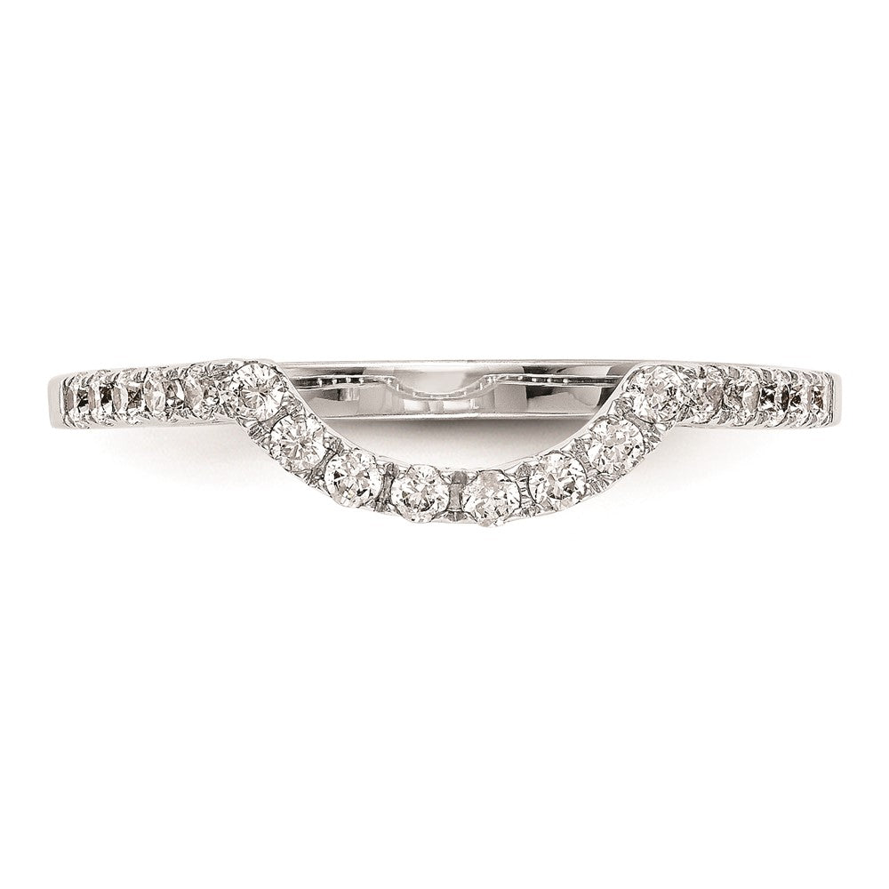 14k White Gold Real Diamond Contour Wedding Band