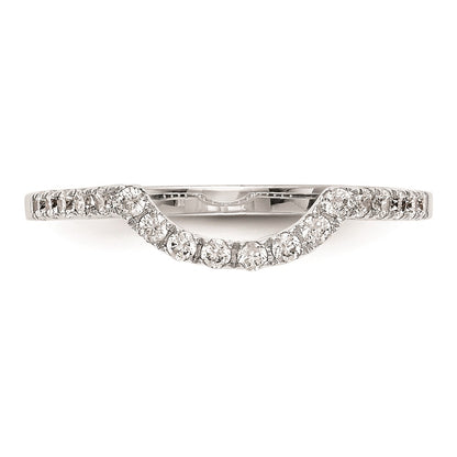 14k White Gold Real Diamond Contour Wedding Band