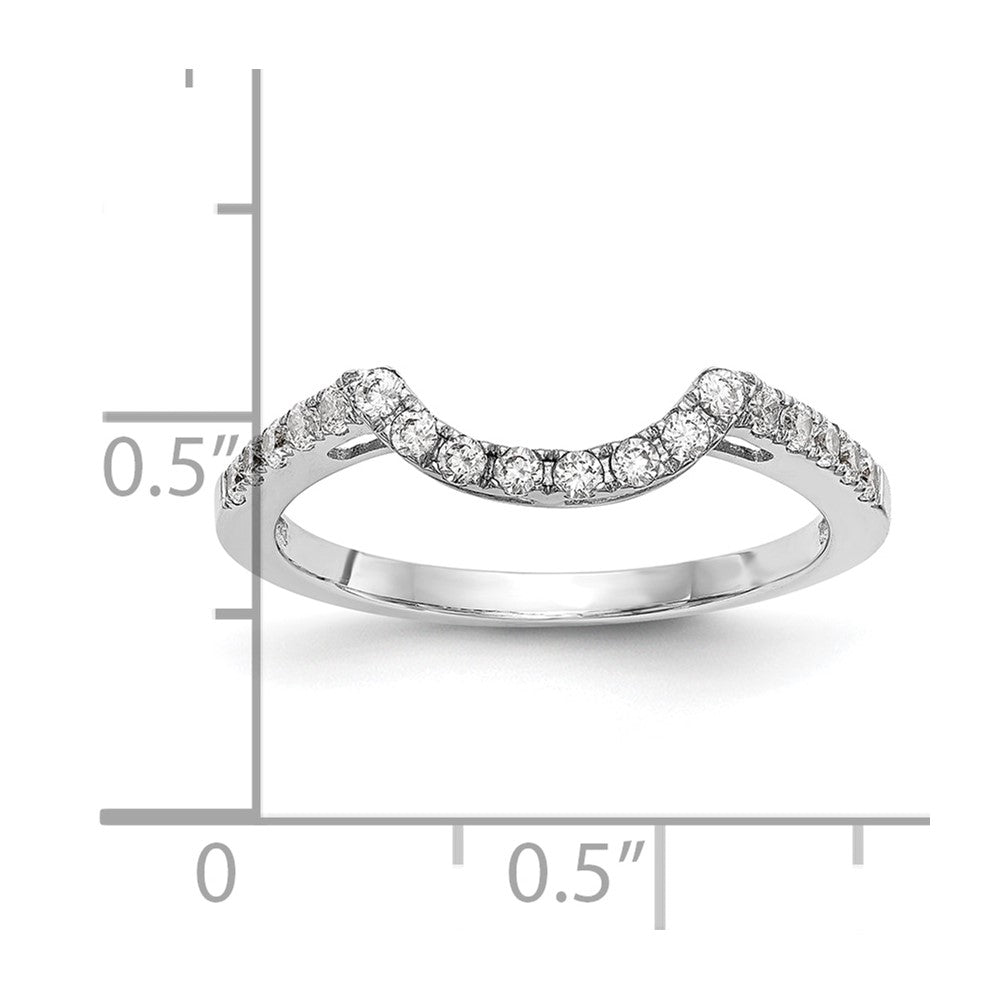 14k White Gold Real Diamond Contour Wedding Band
