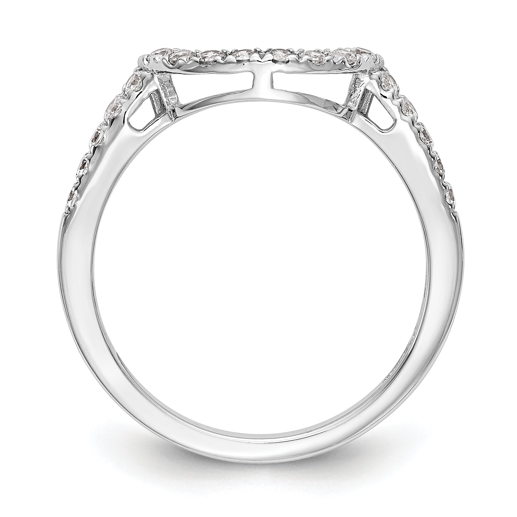 0.20ct. CZ Solid Real 14k White Gold Contour Wedding Wedding Band Ring