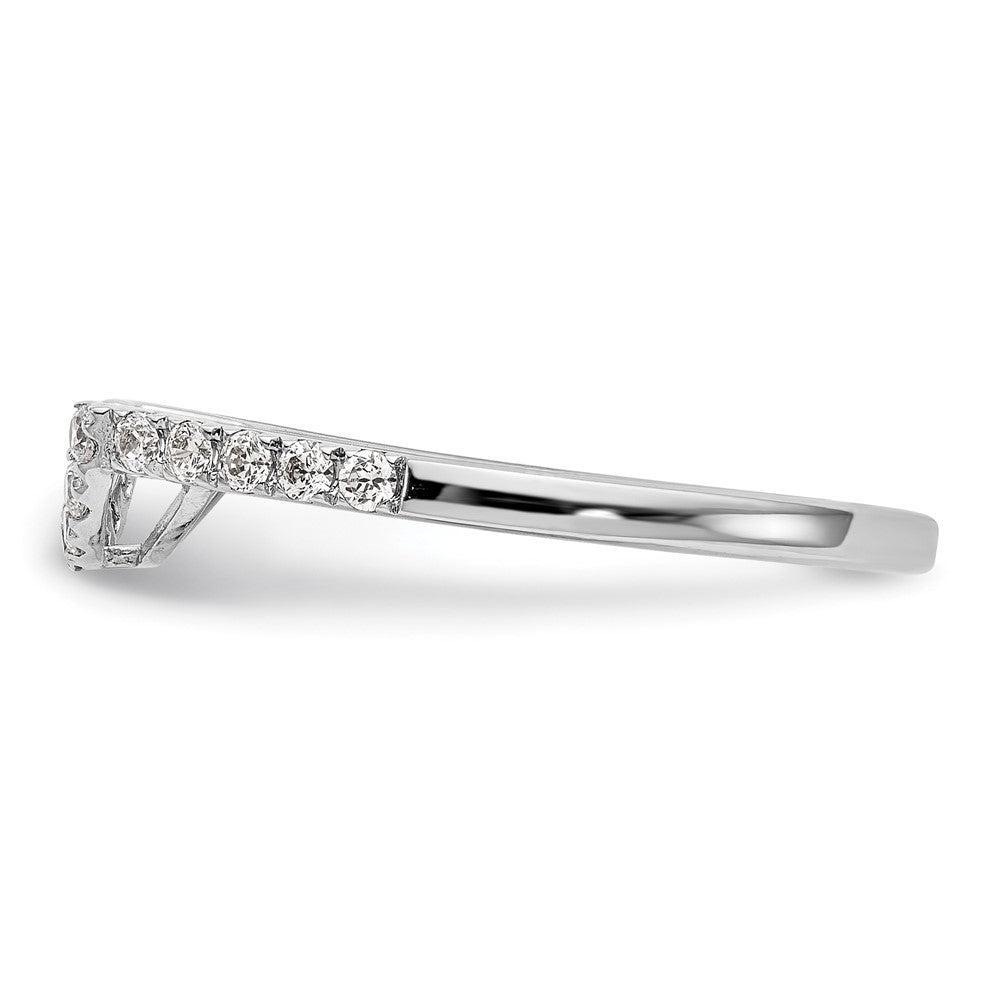 14k White Gold Real Diamond Contour Wedding Band
