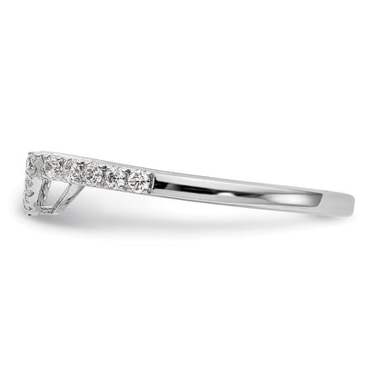 14k White Gold Real Diamond Contour Wedding Band