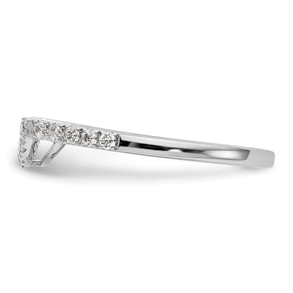 0.20ct. CZ Solid Real 14k White Gold Contour Wedding Wedding Band Ring