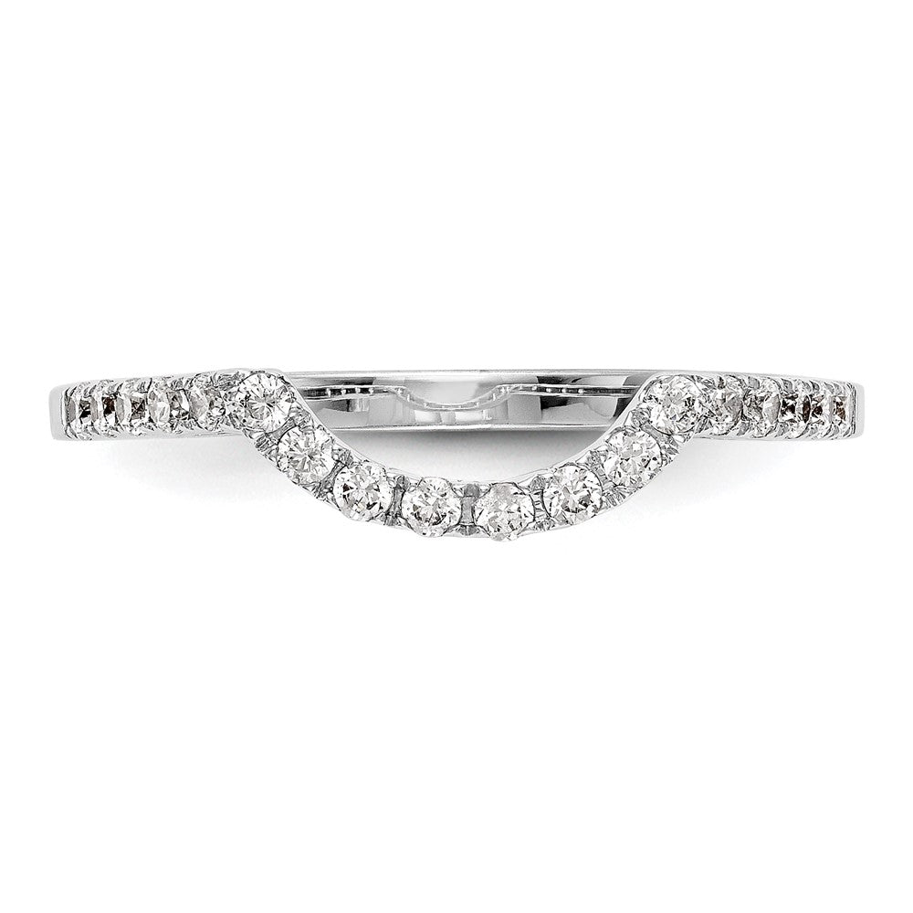 14k White Gold Real Diamond Contour Wedding Band