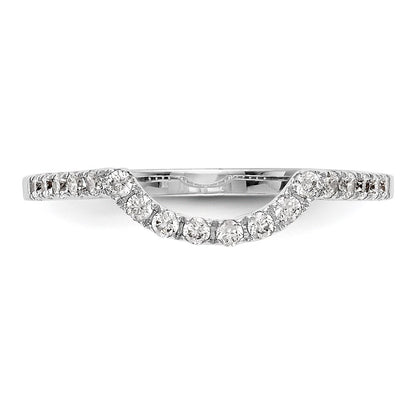 14k White Gold Real Diamond Contour Wedding Band
