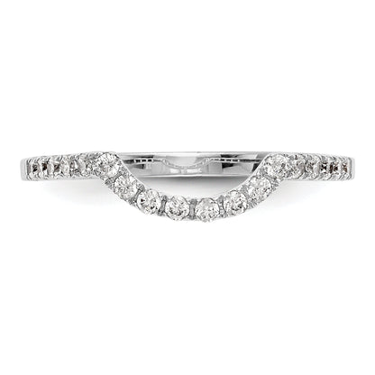 0.20ct. CZ Solid Real 14k White Gold Contour Wedding Wedding Band Ring