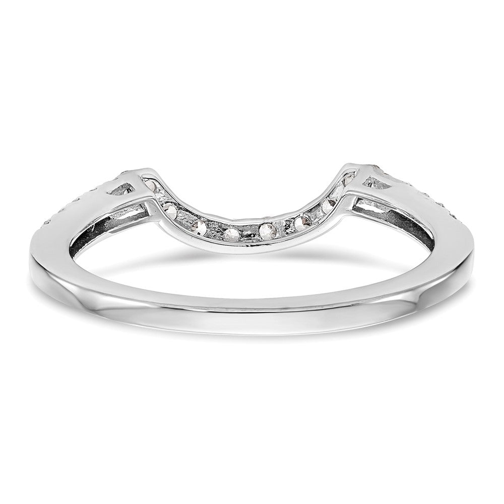 14k White Gold Real Diamond Contour Wedding Band