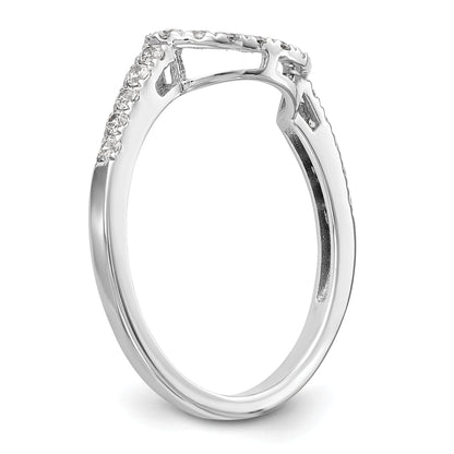 0.20ct. CZ Solid Real 14k White Gold Contour Wedding Wedding Band Ring