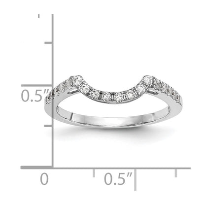 14k White Gold Real Diamond Contour Wedding Band