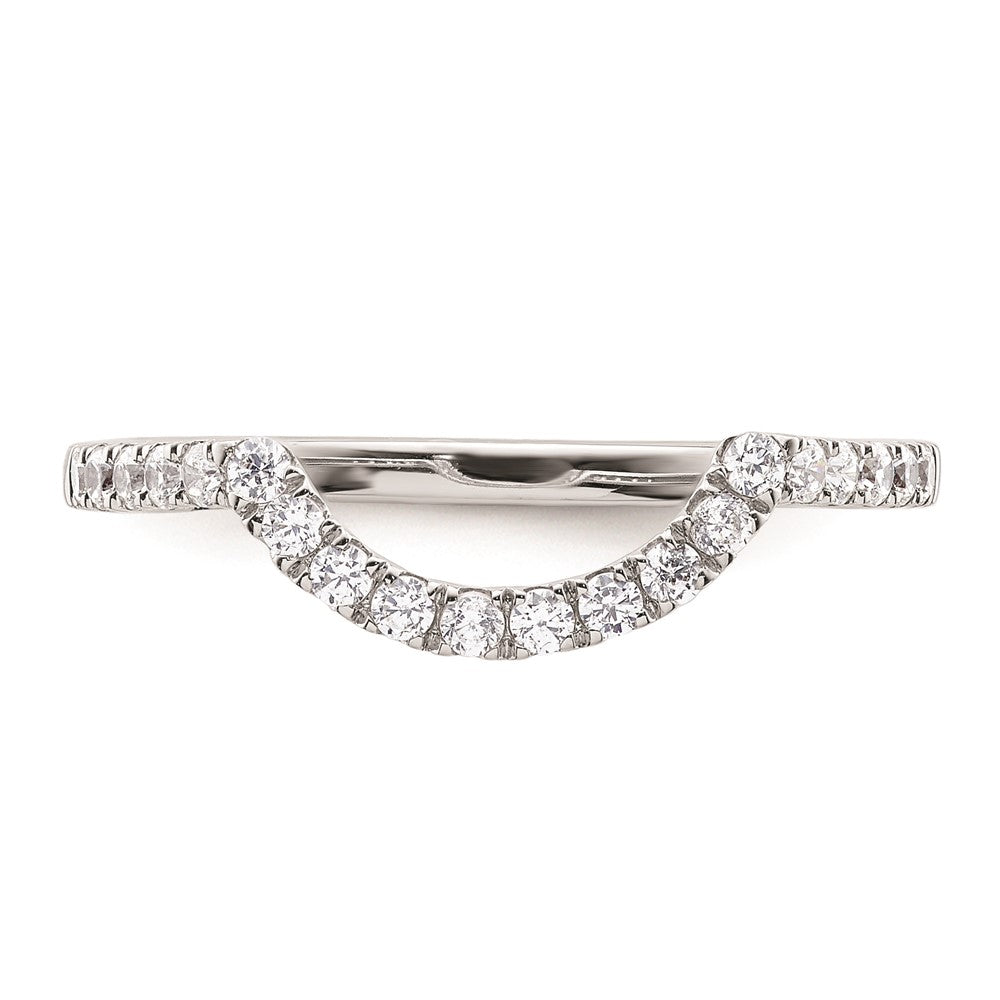14k White Gold Real Diamond Contour Wedding Band