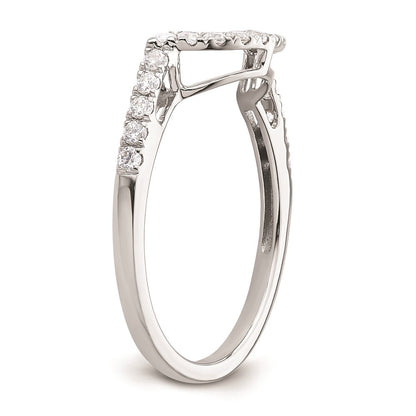 14k White Gold Real Diamond Contour Wedding Band