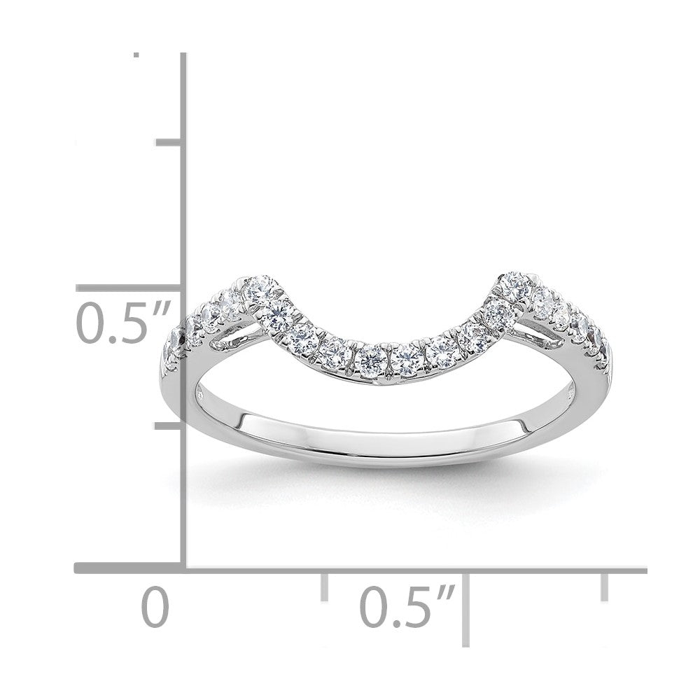 14k White Gold Real Diamond Contour Wedding Band