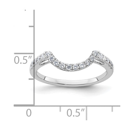 14k White Gold Real Diamond Contour Wedding Band