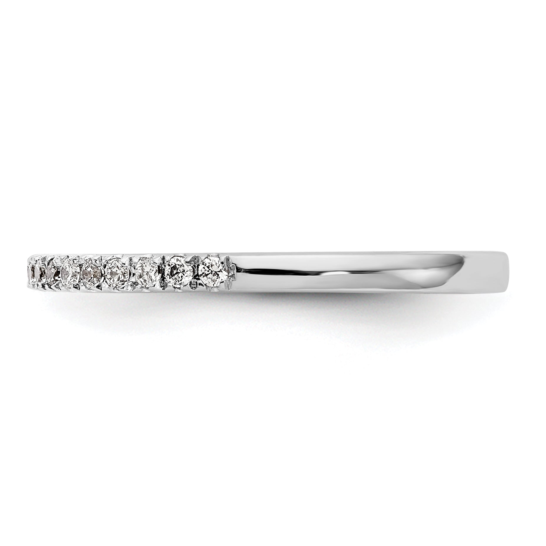 0.21ct. CZ Solid Real 14k White Gold Wedding Wedding Band Ring
