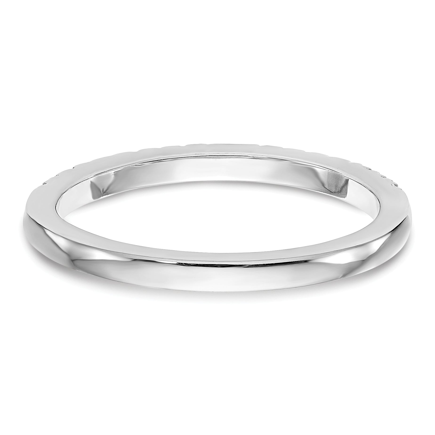0.21ct. CZ Solid Real 14k White Gold Wedding Wedding Band Ring
