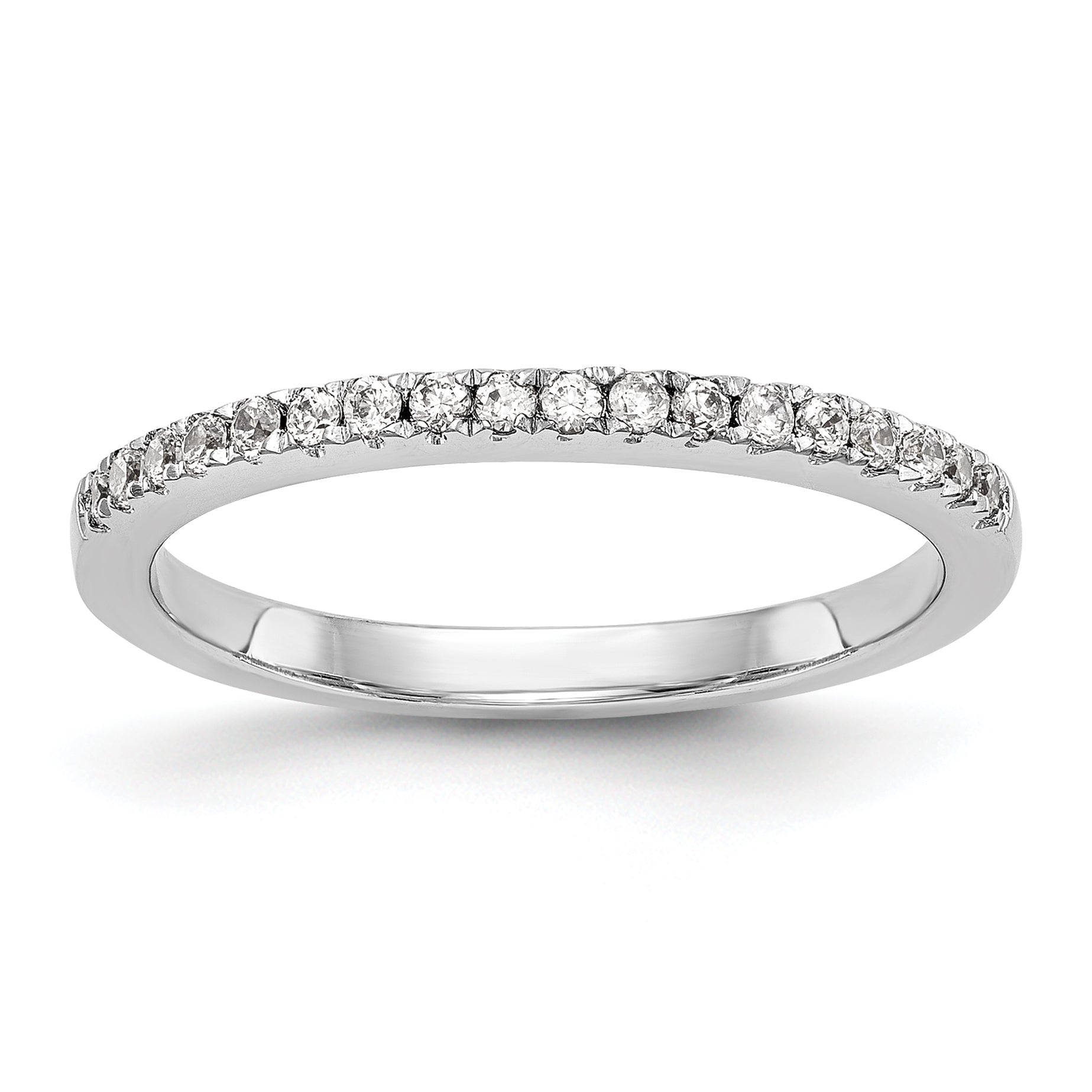 0.21ct. CZ Solid Real 14k White Gold Wedding Wedding Band Ring