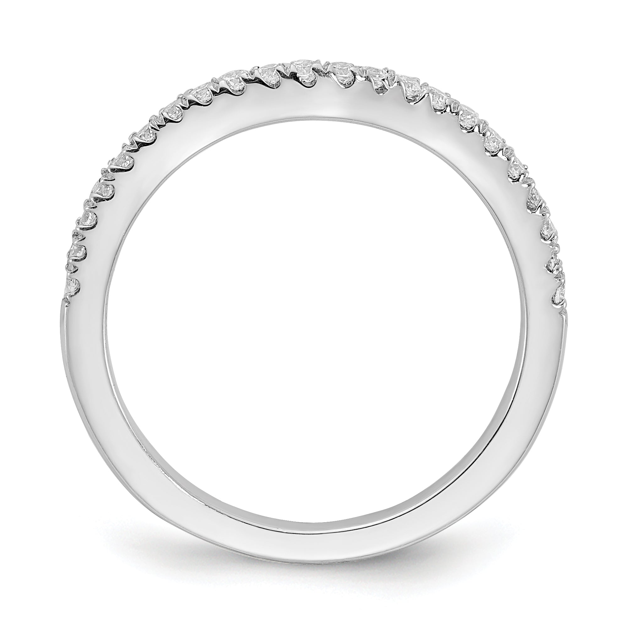 0.18ct. CZ Solid Real 14k White Gold Wedding Wedding Band Ring