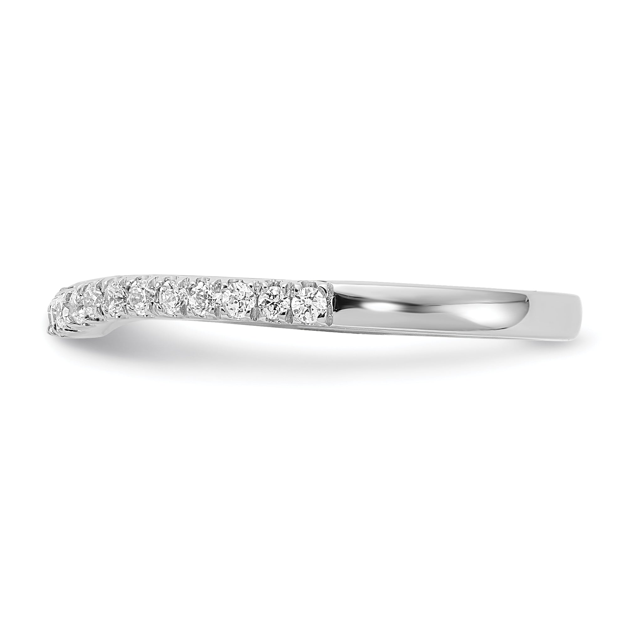 0.18ct. CZ Solid Real 14k White Gold Wedding Wedding Band Ring