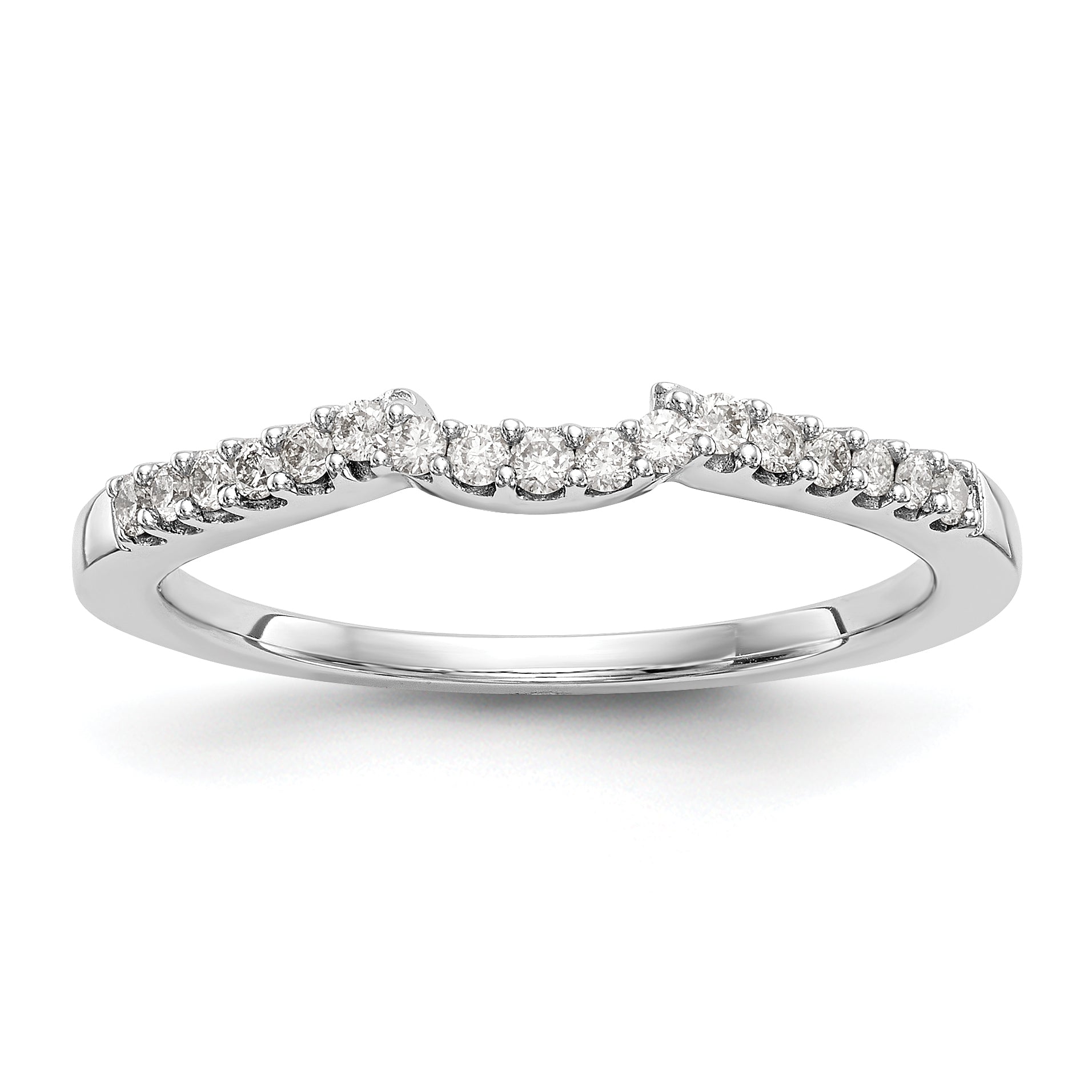 0.20ct. CZ Solid Real 14k White Gold Wedding Wedding Band Ring