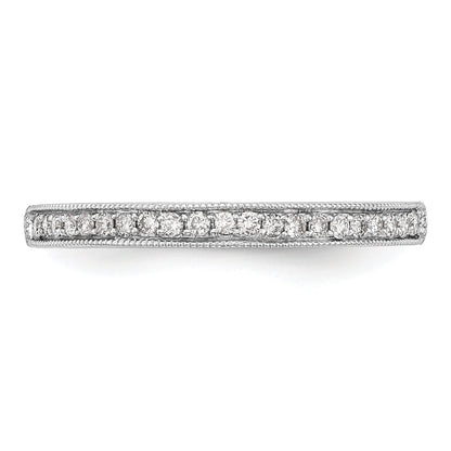 0.13ct. CZ Solid Real 14k White Gold Wedding Wedding Band Ring