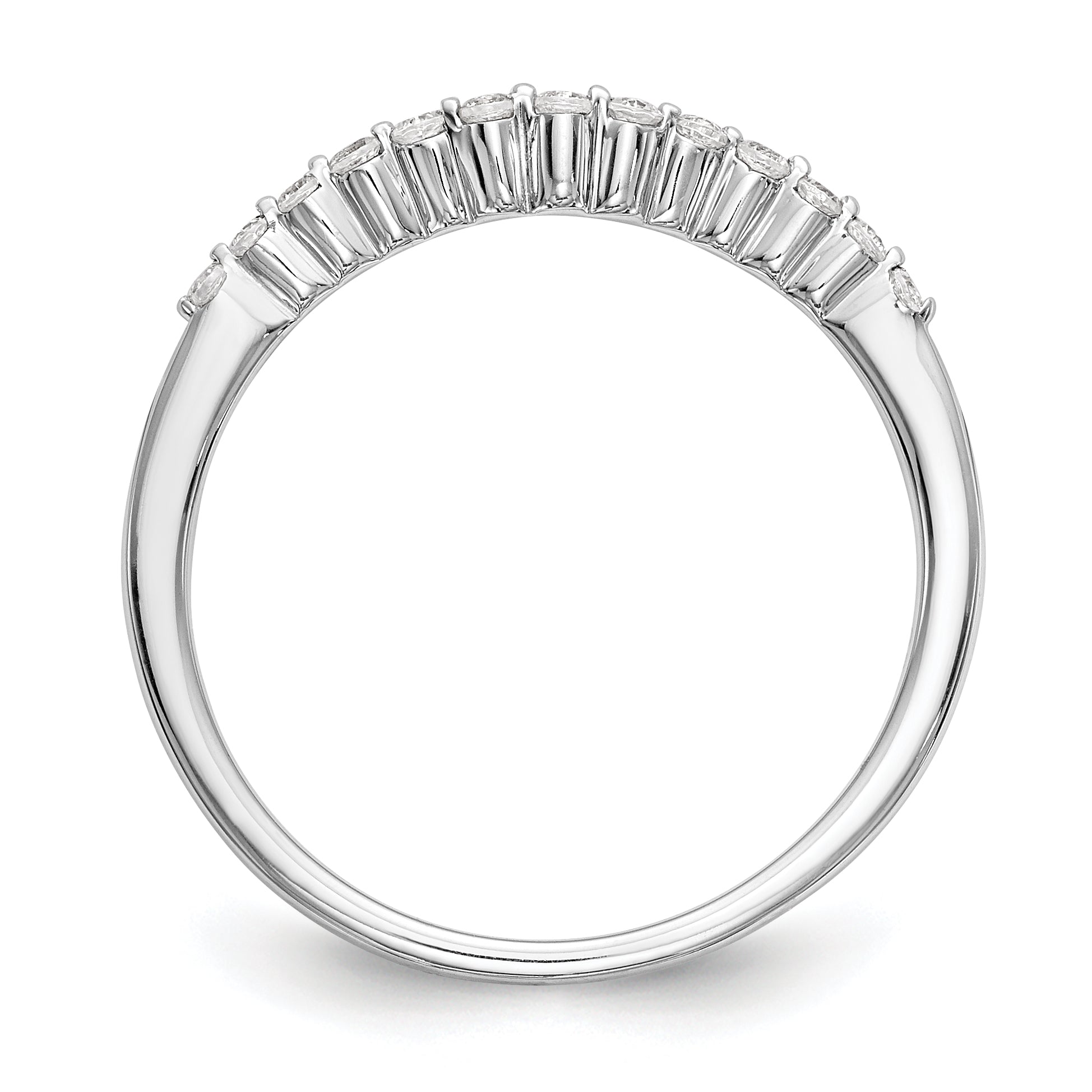 0.15ct. CZ Solid Real 14k White Gold Wedding Wedding Band Ring