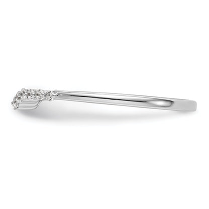 0.15ct. CZ Solid Real 14k White Gold Wedding Wedding Band Ring