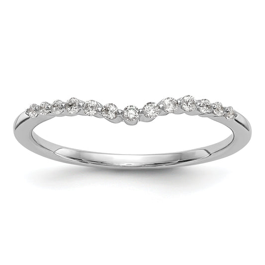 0.15ct. CZ Solid Real 14k White Gold Wedding Wedding Band Ring