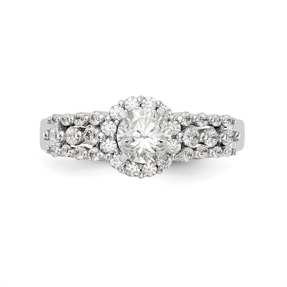 1 1/6 Ct. Natural Diamond Bridal Engagement Ring Set in 14K White Gold