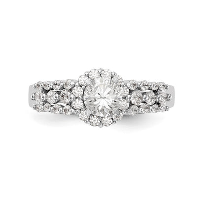 1 1/6 Ct. Natural Diamond Bridal Engagement Ring Set in 14K White Gold