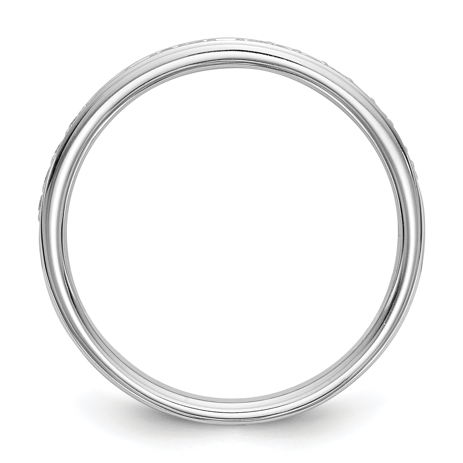 0.18ct. CZ Solid Real 14k White Gold Wedding Wedding Band Ring