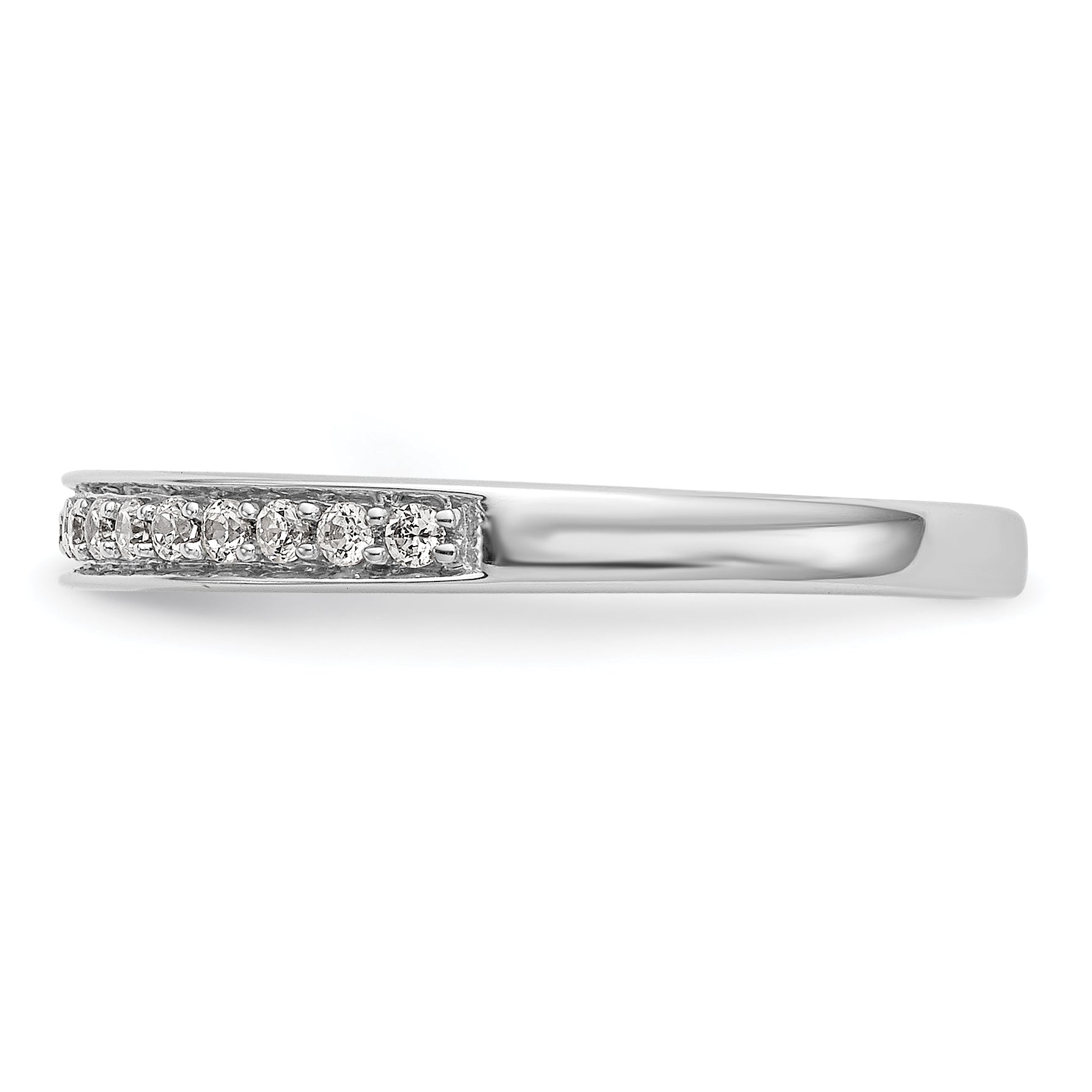 0.18ct. CZ Solid Real 14k White Gold Wedding Wedding Band Ring
