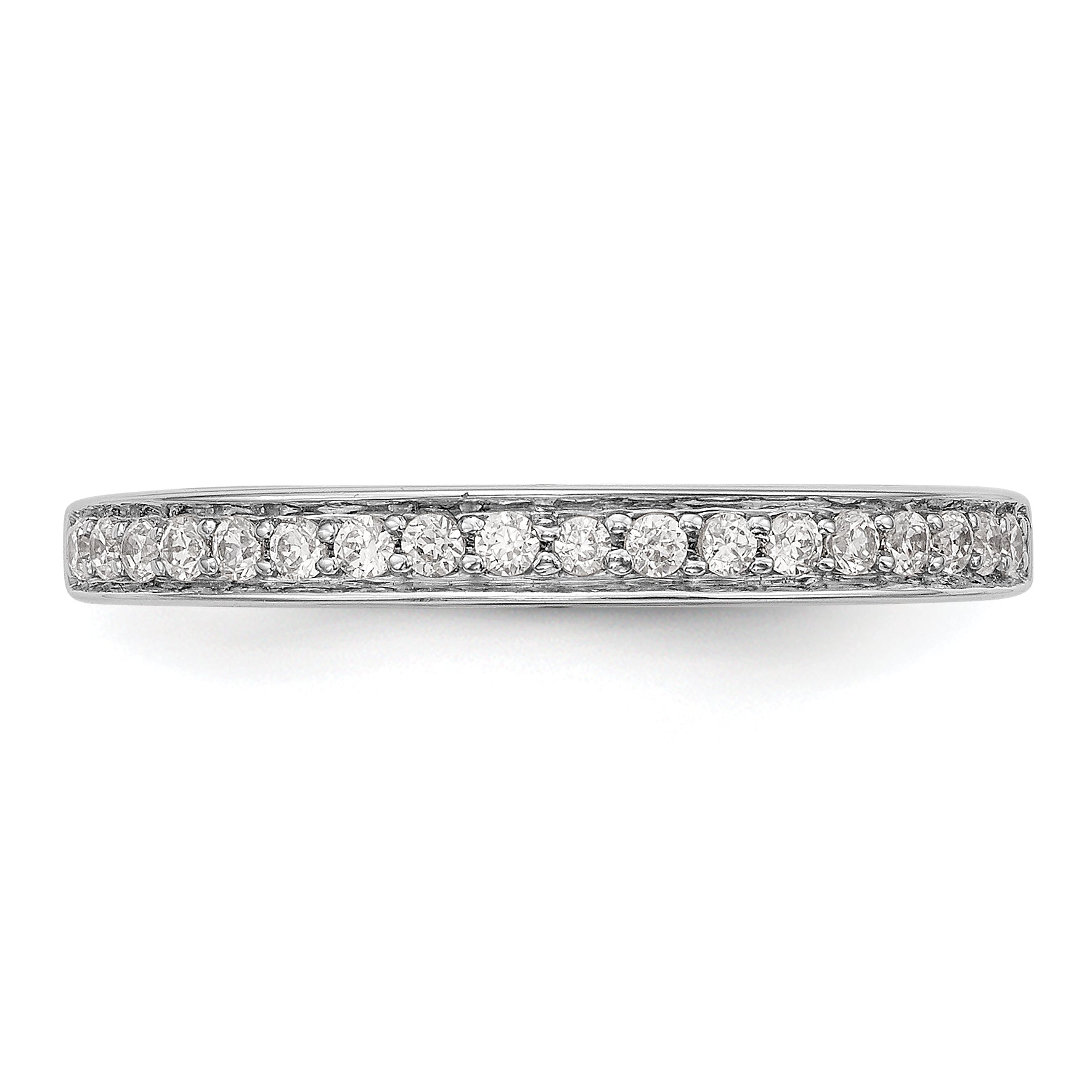 0.18ct. CZ Solid Real 14k White Gold Wedding Wedding Band Ring