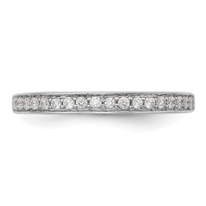 0.18ct. CZ Solid Real 14k White Gold Wedding Wedding Band Ring