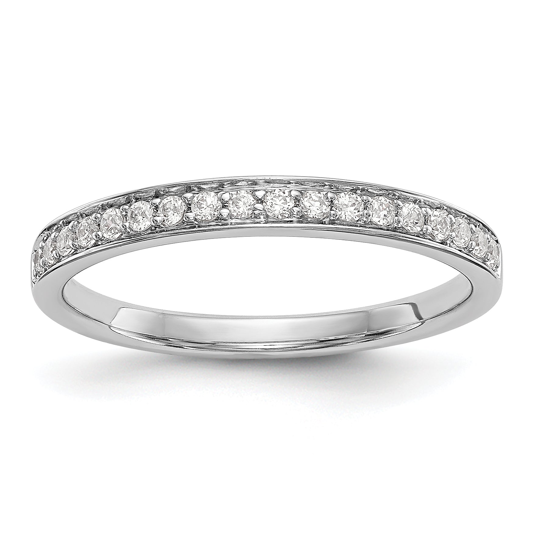 0.18ct. CZ Solid Real 14k White Gold Wedding Wedding Band Ring
