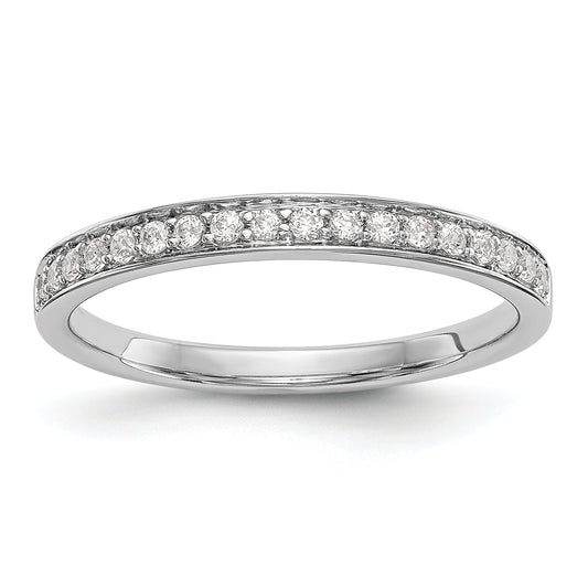 0.18ct. CZ Solid Real 14k White Gold Wedding Wedding Band Ring